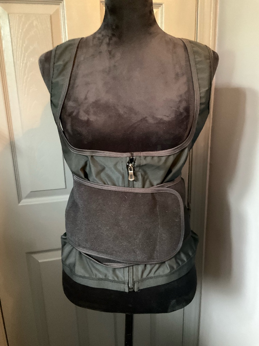 Waist trainer XL black, blue, Velcro belt